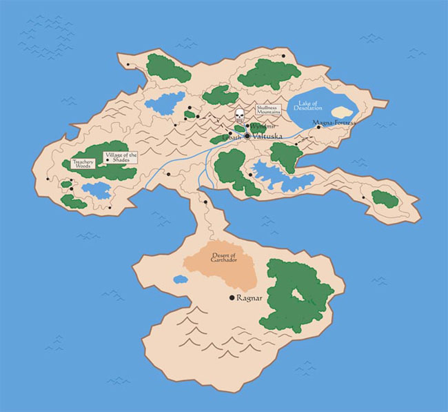 Map of the known world of Fandar
